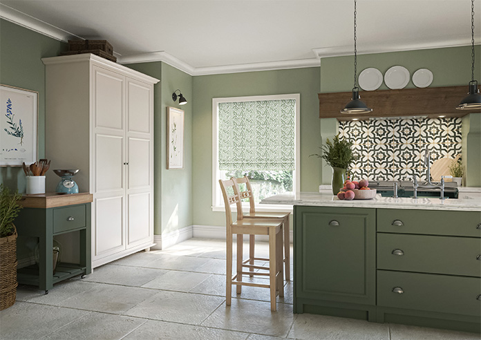 Fitzrovia Print, Subtle Greens - Twist&Fit Roman Blind - Image 6